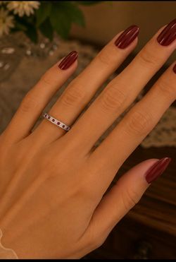 Vintage Eternity Ring Garnet