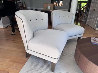 Pair of Modern Barrel Accent Chairs