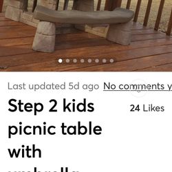 2Step Natural Brown Kids Picnic Umbrella Table 