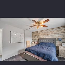 Upholstered Queen Bed Frame and Mattress