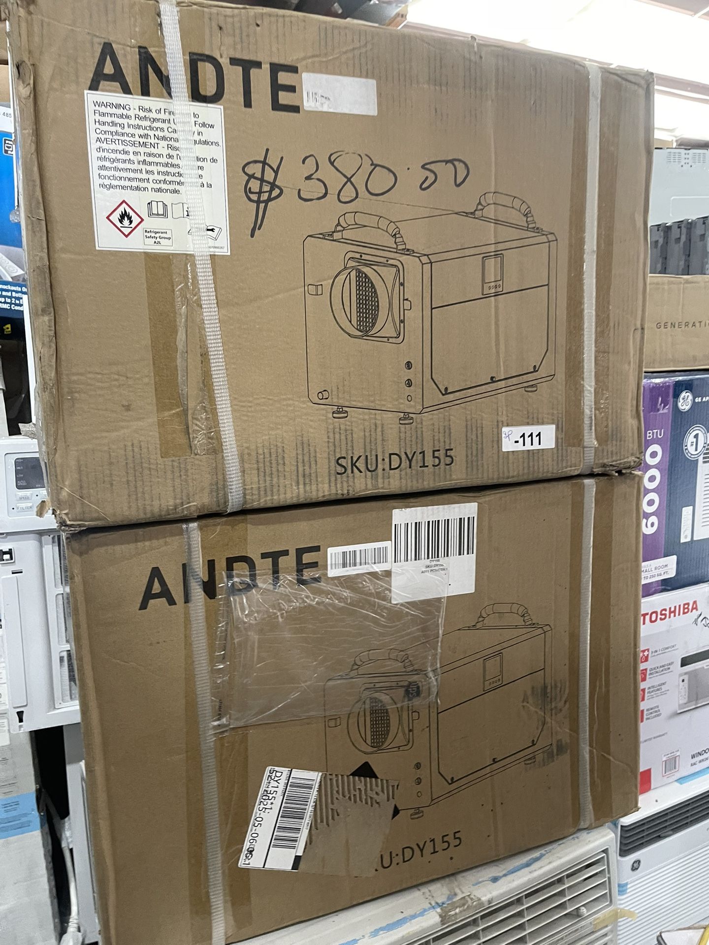 ANDTE 145 Pints Crawl Space Dehumidifier for Basement, Commercial Dehumidifier with Drainage Hose, Energy