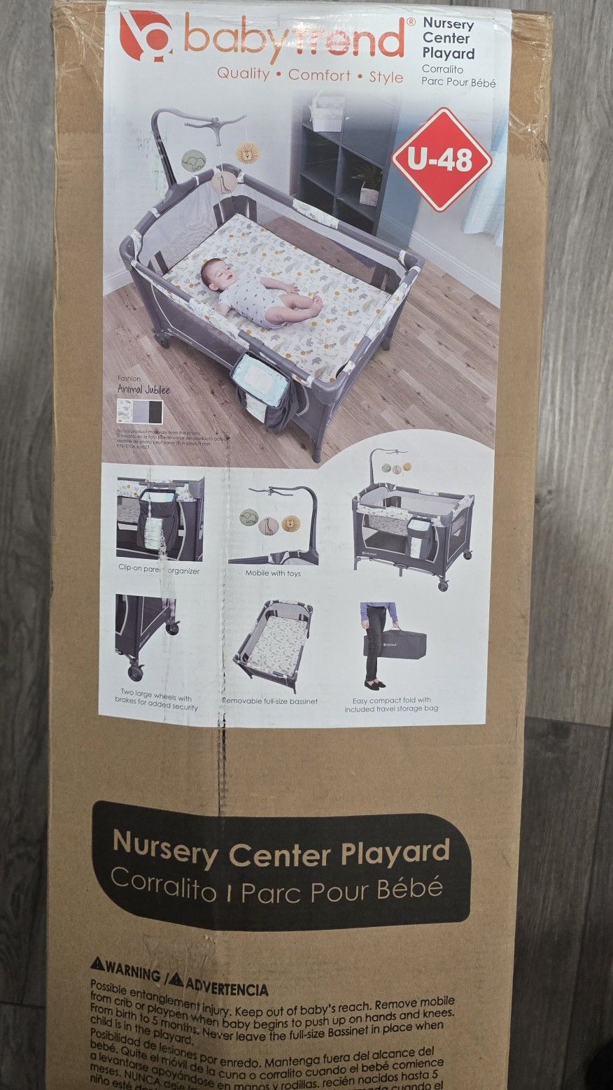 Baby Trend Simply Smart Nursery Center Playard with Bassinet and Travel Bag  Whisper Grey - www.thefunkyskunk.ie