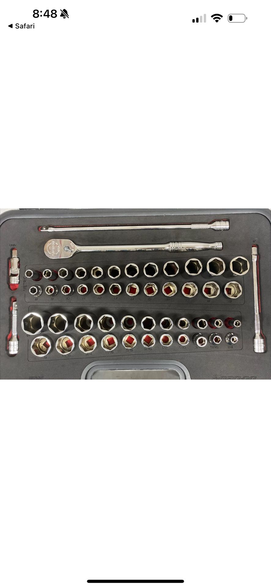 Snap On 51 pc 3/8" Drive 6-Point Metric/SAE