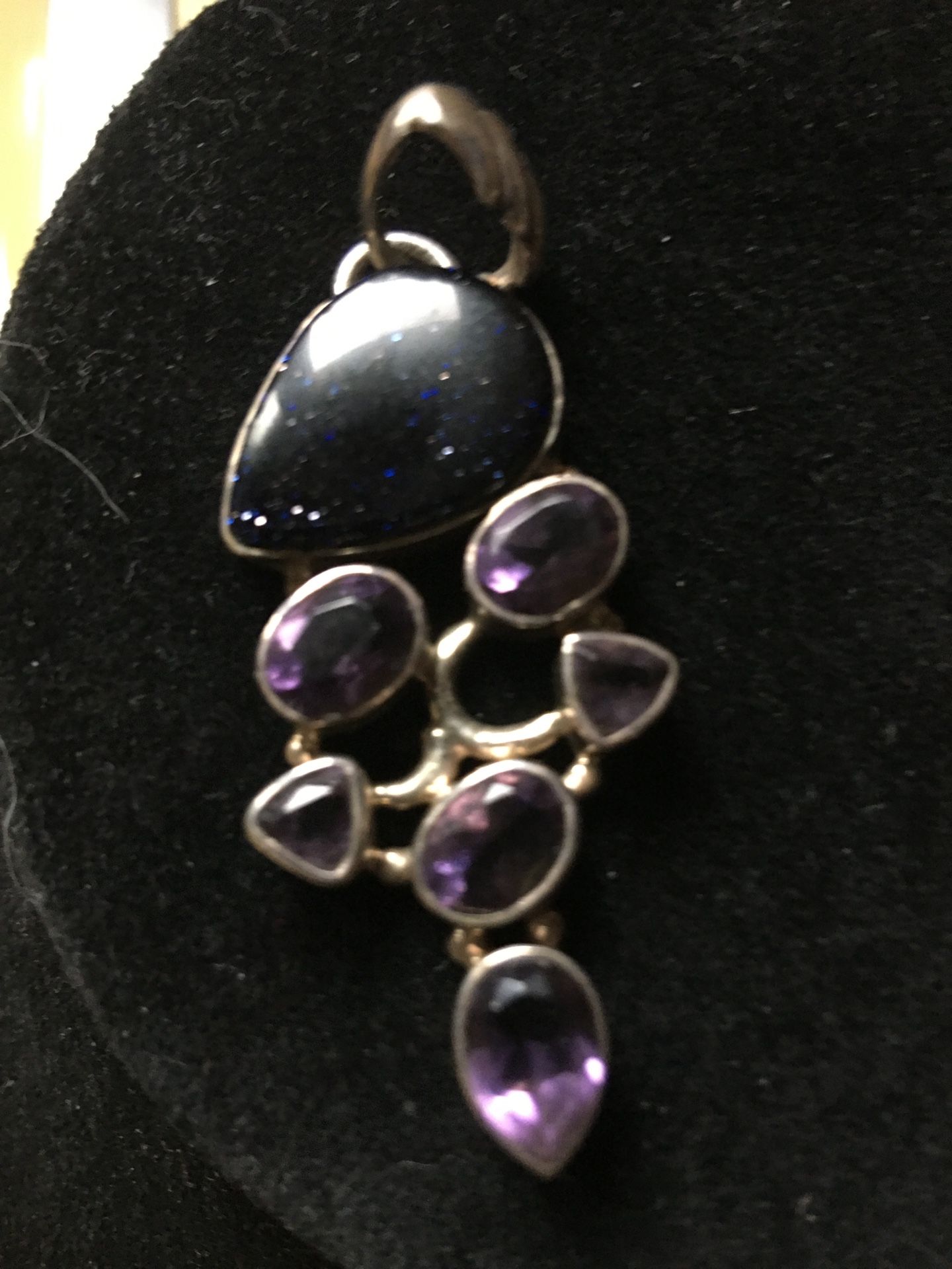 Amethyst Pendant Set In sterling. Silver