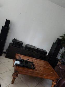Home Theater System with Tower Speakers and AV Components2 double twitters and extra subwoofer