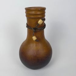 Folk Art Round Pottery Decorative Vase Mexican Rustic Clay Sisal & Bead 