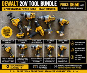 DEWALT 20V Tool Bundle – $650 OBO