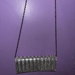 fashionable sparkly silver purse 