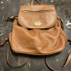 Michael Kors MK Brown Leather Medium Size Backpack