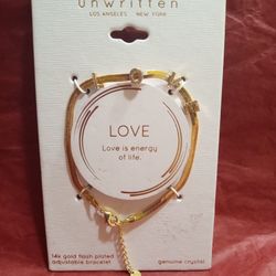 Unwritten 14k Gold Plated Bracelet Love ❤️