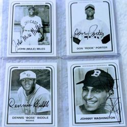 "RARE" Legends of the Official Negro Baseball League Signed Baseball Cards & Signed Baseball