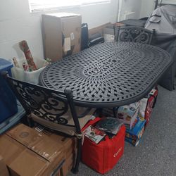 Beka Cast Aluminum Outdoor Table With 2 Chairs