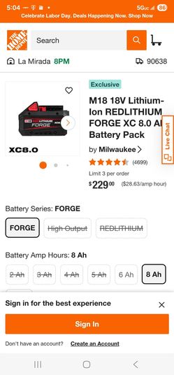 Milwaukee 8.0 FORGE