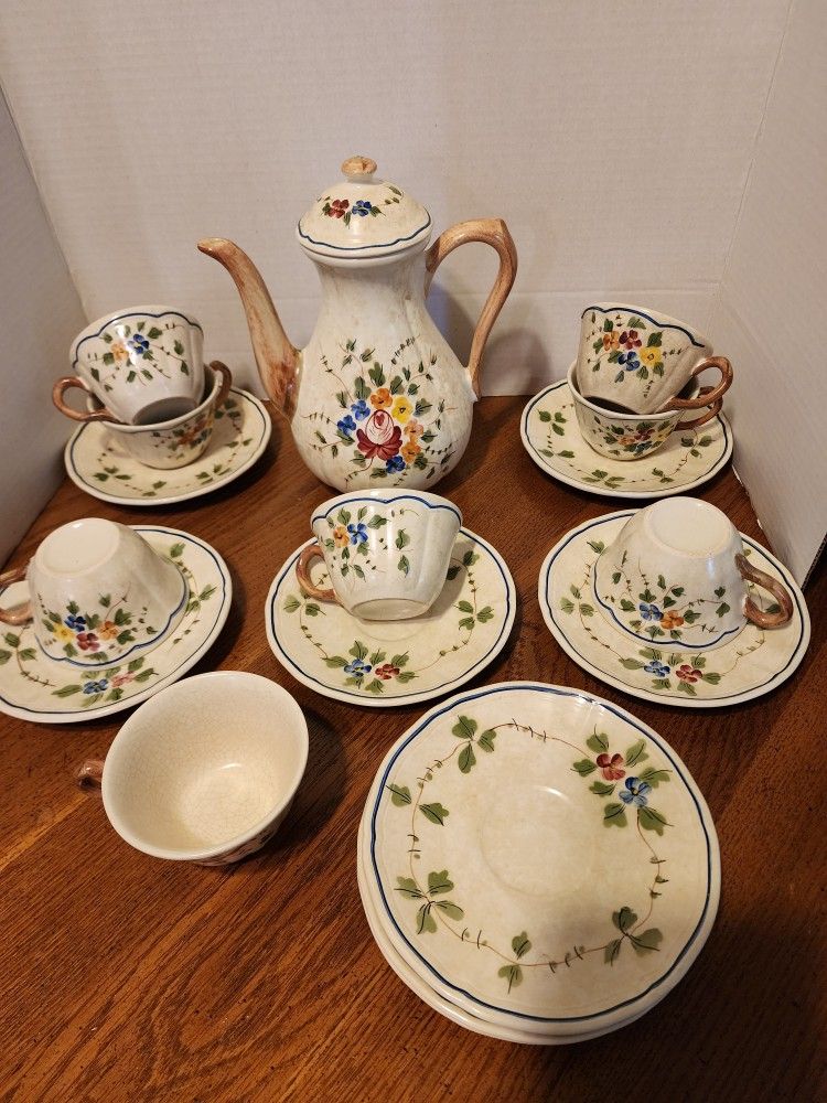 Vtg. France Longchamp Lemours Tea Set