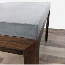 CRATE & BARREL PARSONS WOOD + CONCRETE TOP DINING TABLE/DESK