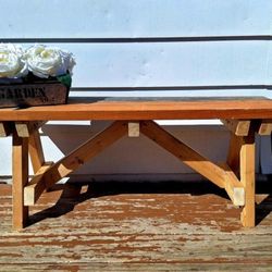Beautiful Tri Color Hand Made Farmhouse Bench