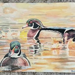 Original Wood Duck Waterfowl painting By Jeff Schaub