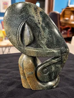 F. Mupfawa Signed Zimbabwe Shona Stone Abstract Sculpture 17 lb 13.5 Inches