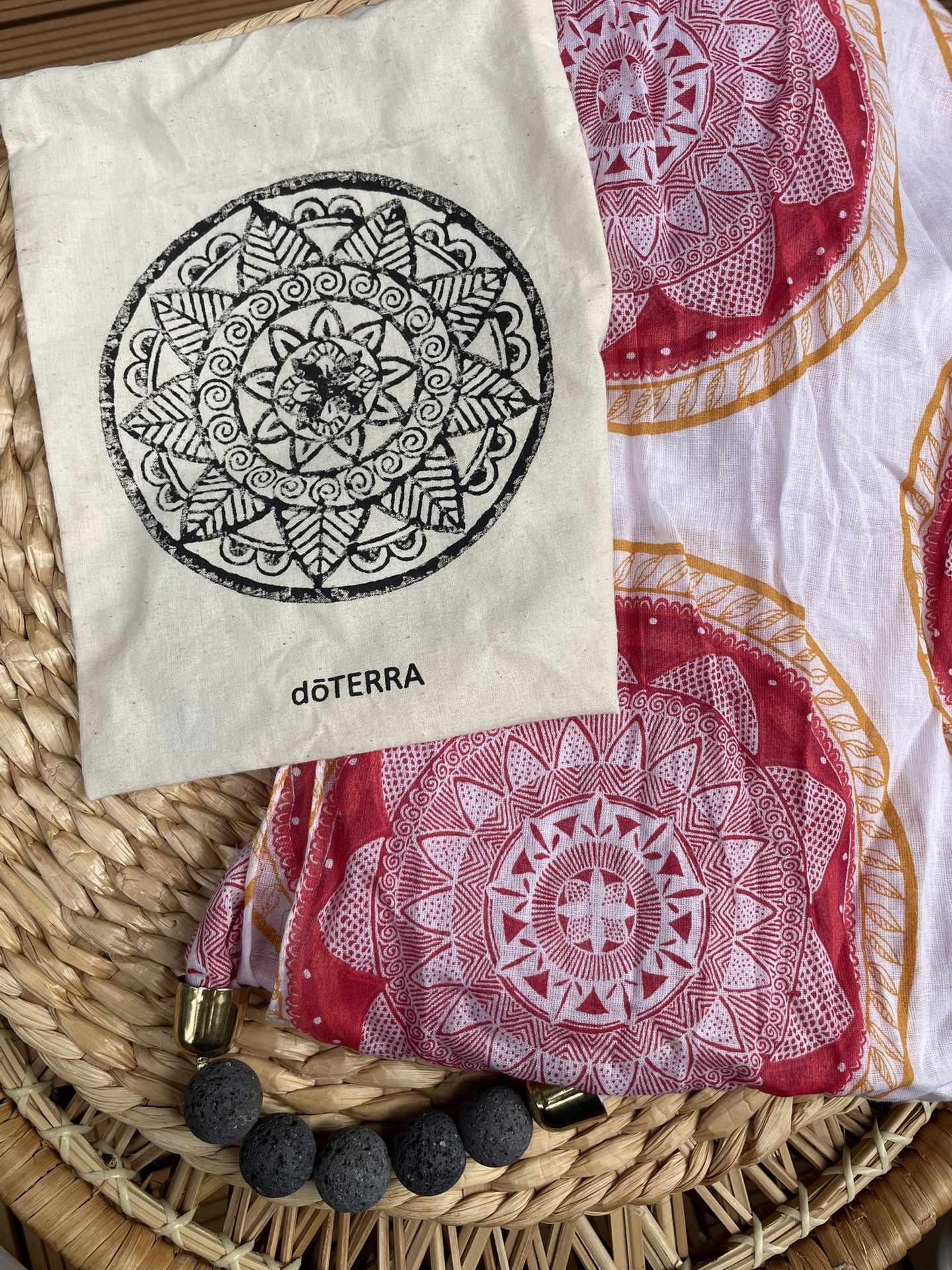 Doterra Cotton & Lava Rock Scarf NWT