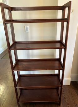 5 Tier Foldable Wood Shelf