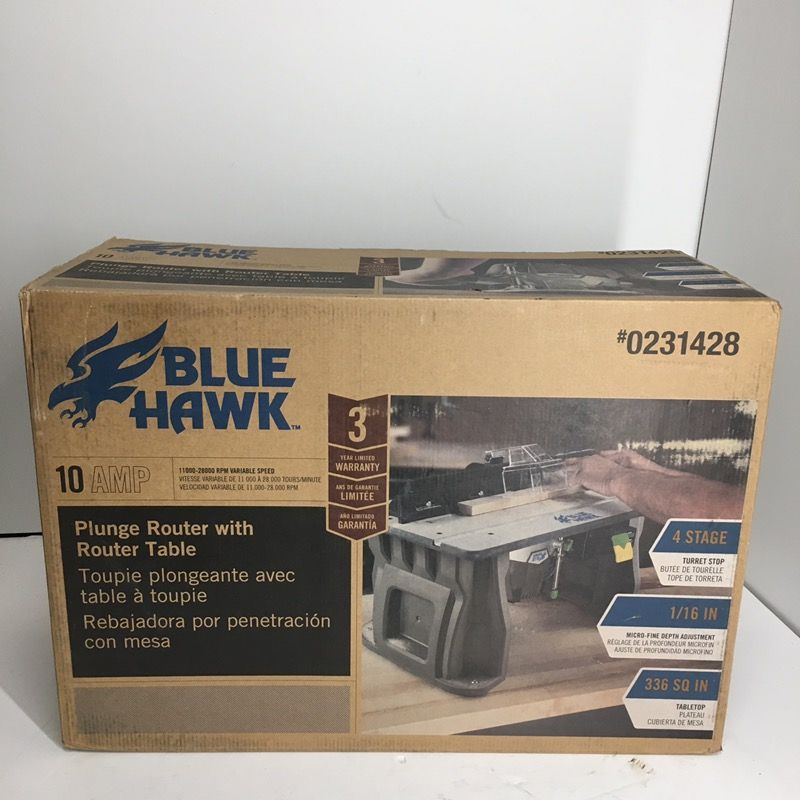 Blue Hawk 10 Amp Plunge Router with Router Table