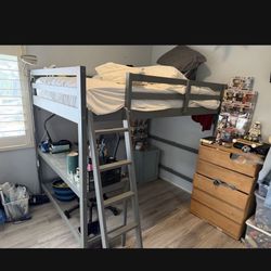 Loft Full Size Bed With Desk 