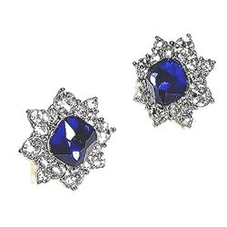 Sapphire and Diamond Accent Stud Earrings