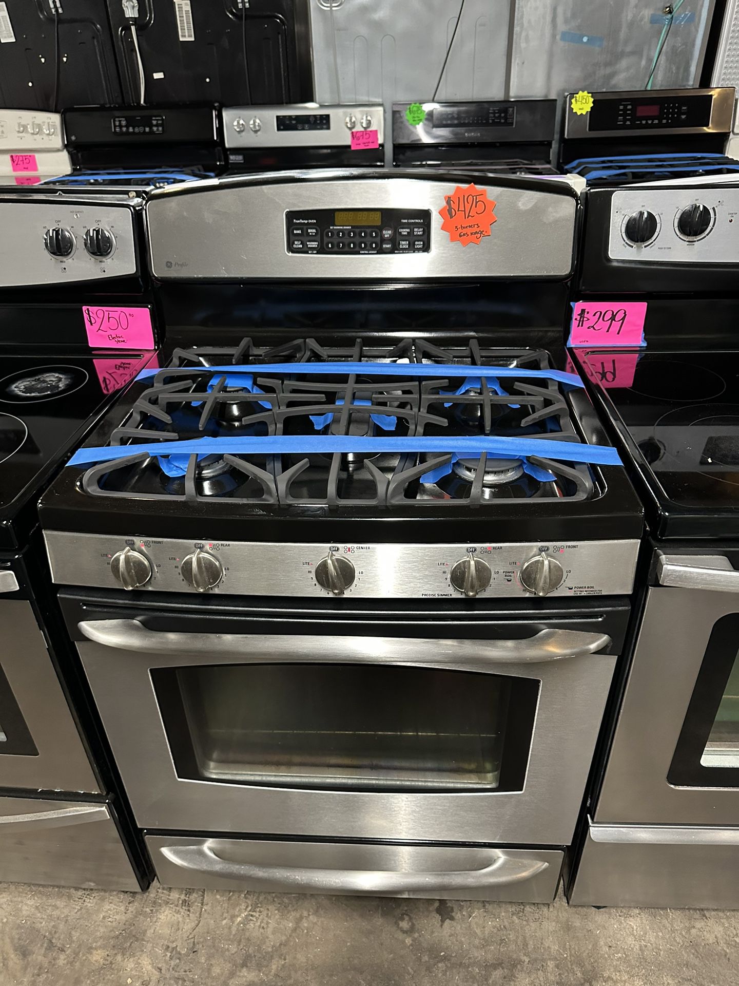 GE 5-burners Gas Stove Stainless Working Perfectly Four Months Warranty 