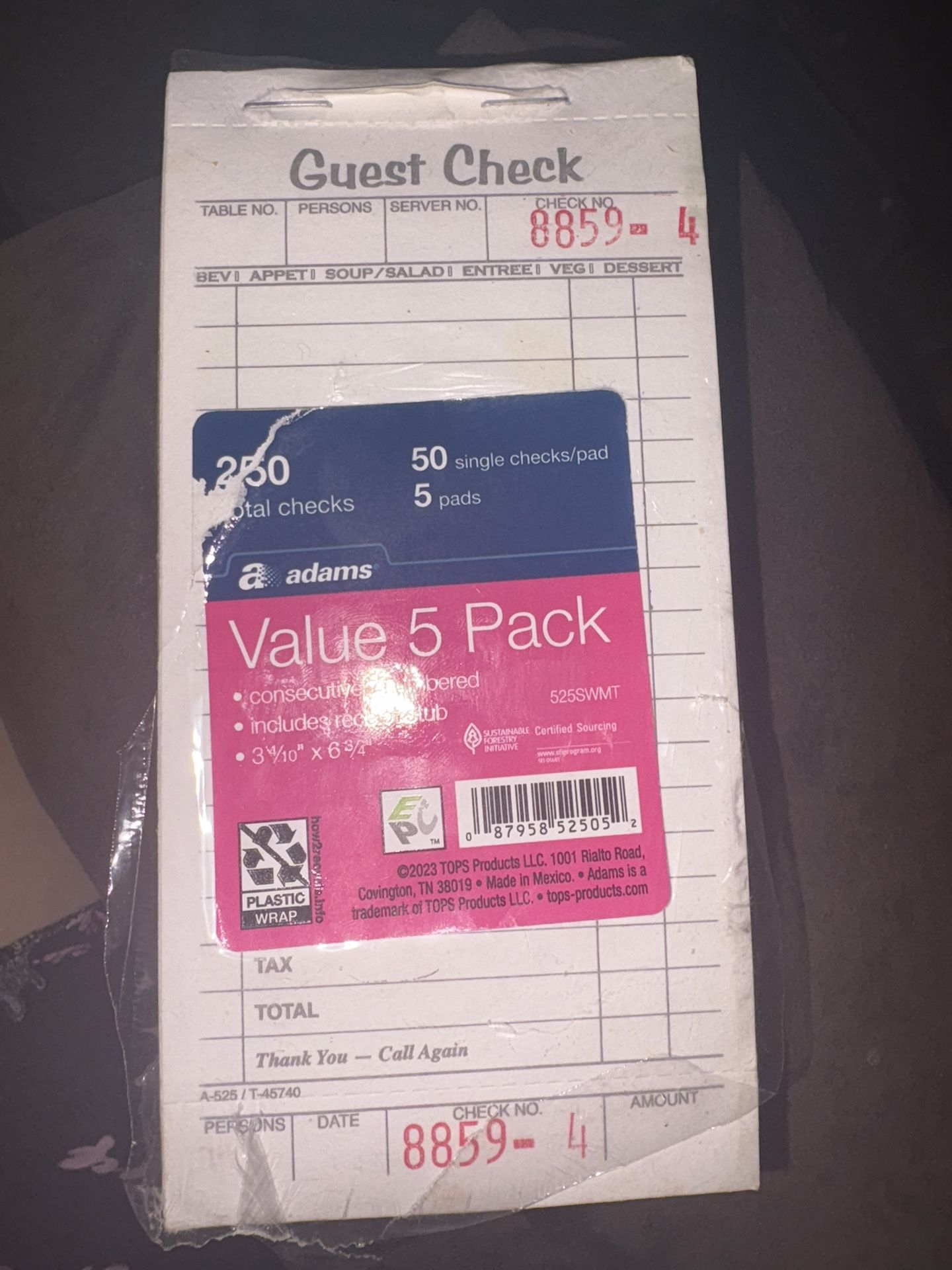 Guest check Books