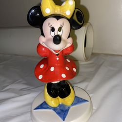 Used Schmid Disney Minnie Mouse Figurine Statue Hollywood Star Stand 7" Tall 