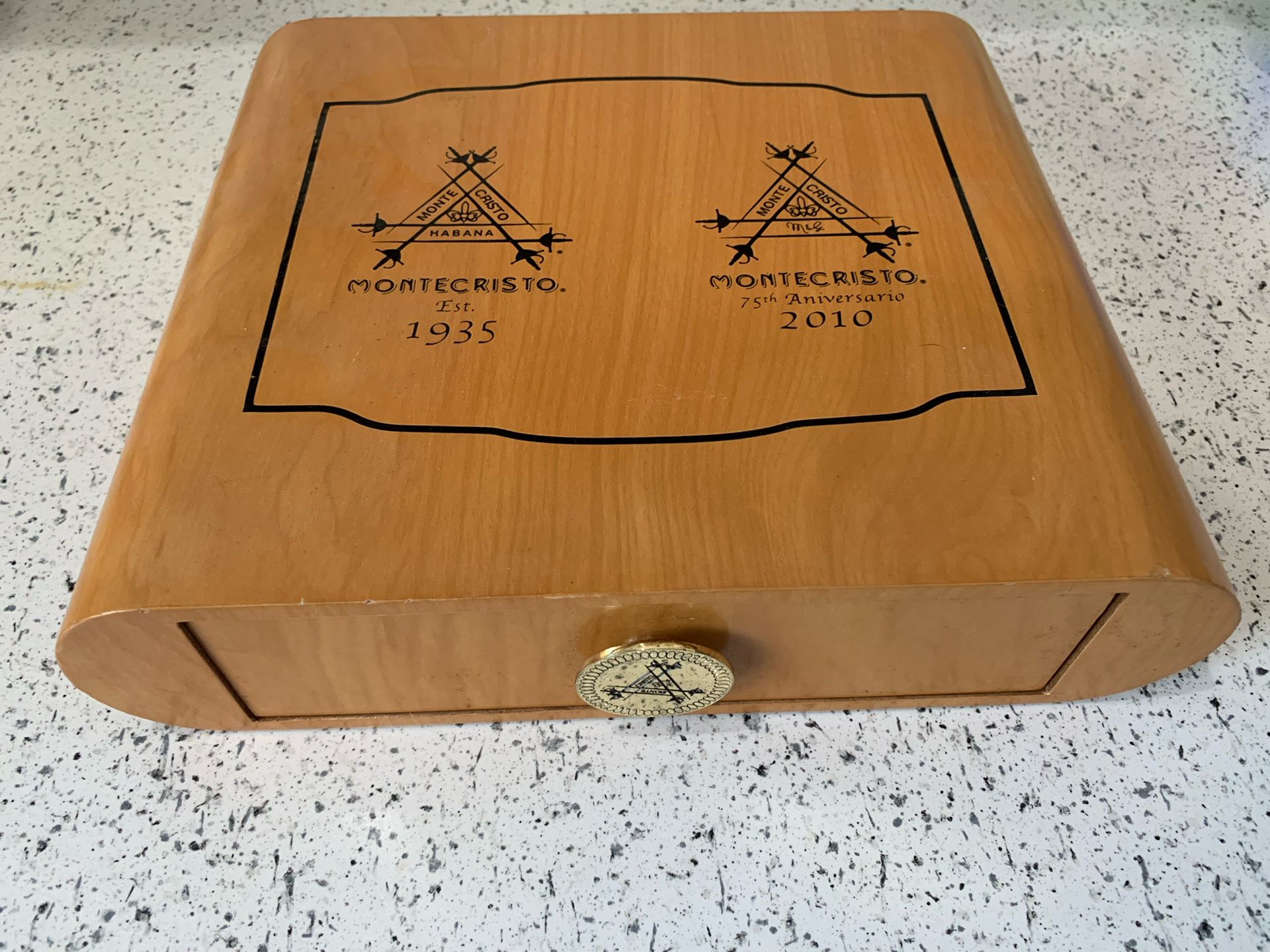 Montecristo 75th Anniversary Cigar Boxes. 1 Large 1 Small