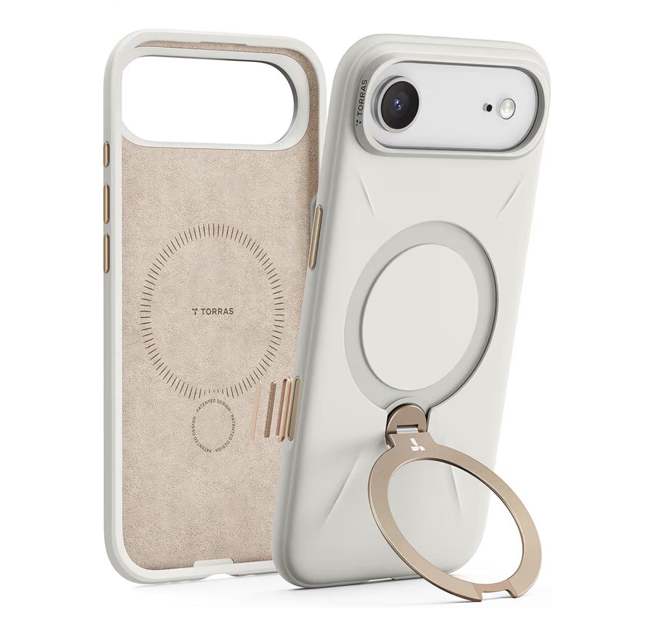 TORRAS Q3 Silicone 360 Spin for iPhone Air Case with Stand, Fit for MagSafe, Magnetic Ring Kickstand with Camera Control, Liquid Silicone Rubber Soft