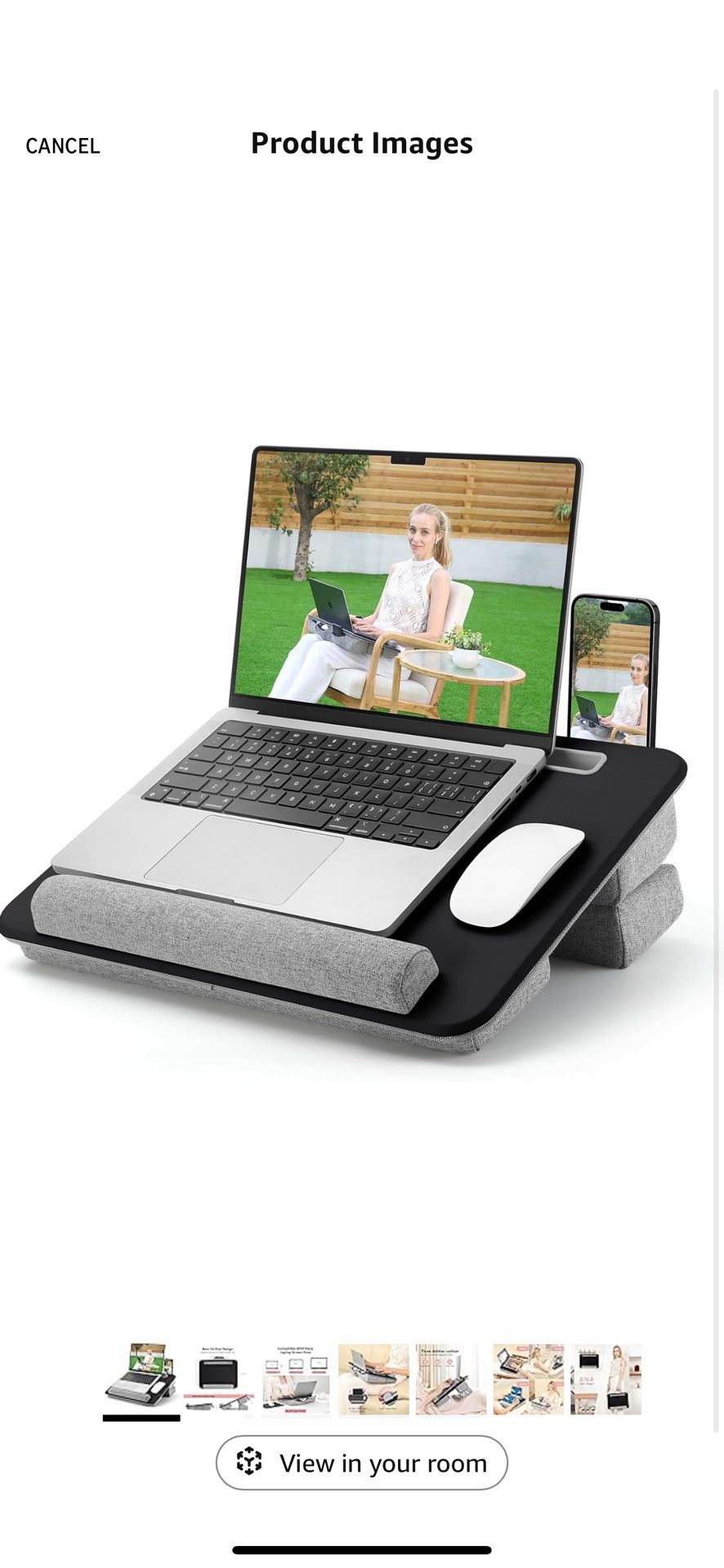 Adjustable Laptop Lap Desk, Lap Desk with Cushion, Storage Function, Cubbies for Home Office Adults Students, Laptop Stand for Lap with Tablet & Phone