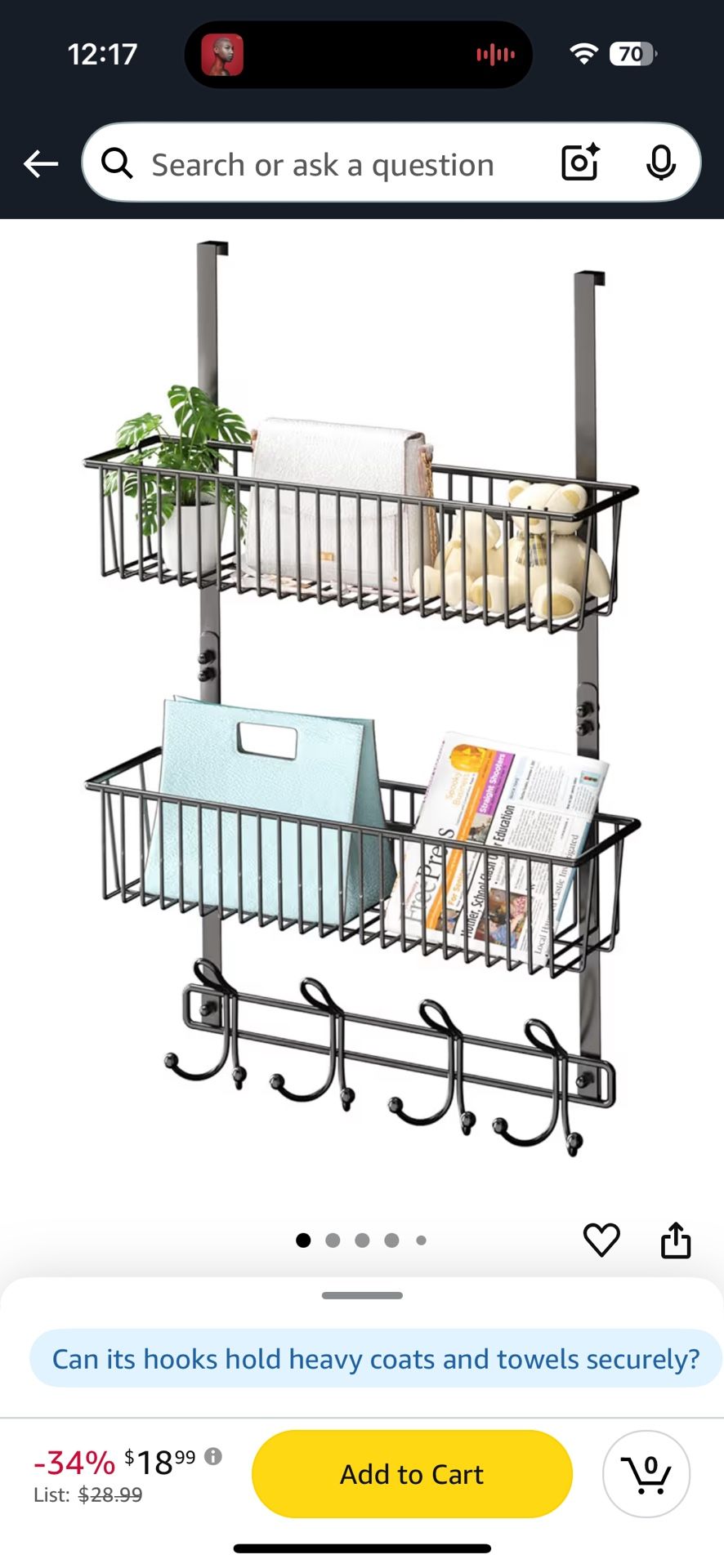 Over The Door Storage Rack