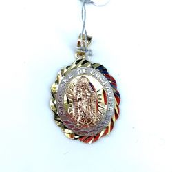 14Kt Tri Color Gold Virgin Mary Pendant 3.10g 200522/3