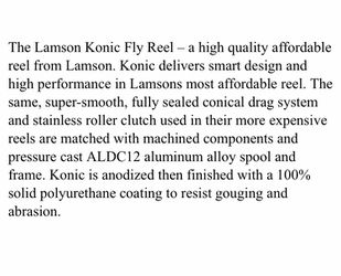 Lamson Konic 1.5 Fly Reel, for rods 3,4 weight, fly fishing reel for Sale  in Bellevue, WA - OfferUp