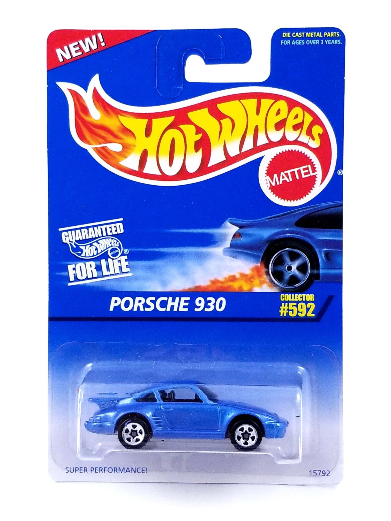 Hot Wheels Porsche 930 / 1996 / #592 / Blue / 5 Spoke Wheels / 5SP / Brand New