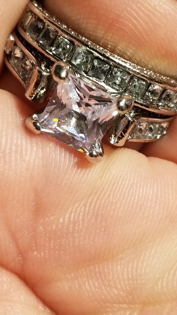 Gorgeous princess Cut Women's Wedding Engagement Promises Ring Size 10