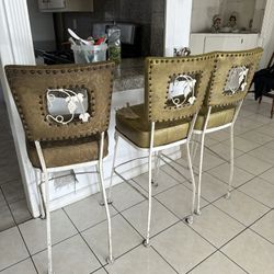 3 Metal Bar Stools Nice! 