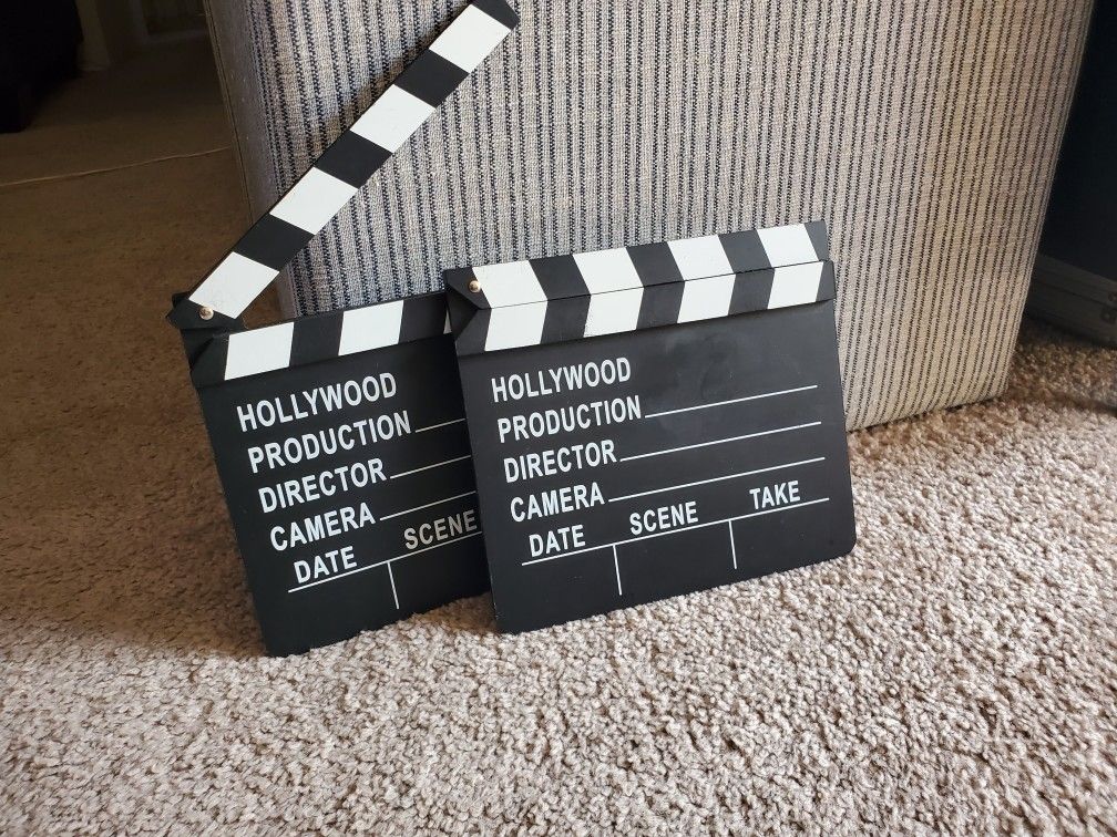 Movie Clapboard Hollywood Movie Film Theme Party Decorations, Academy Awards 7"x 8" (2-Pack)
