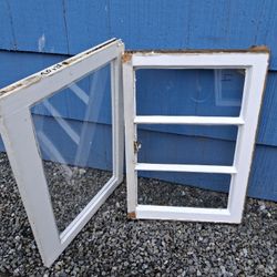 2-Victorian Windows 20x28 Grids Wood