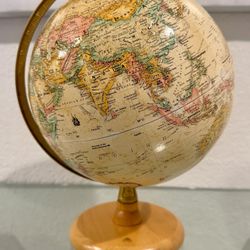 REPLOGLE GLOBE ~ World Classic Series ~ Made In USA ~ Wood Base ~ 9”  Diameter