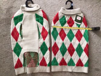 2 Green, Red, & Cream Plaid XL Dog $15 EACH