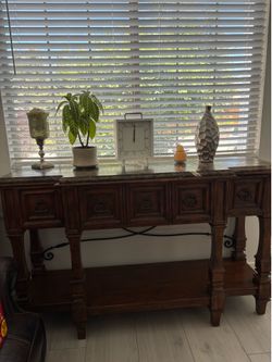 Traditional Antique-Style Wood Console Table