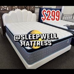 Queen Size Bed Frame With Pillow Top Mattress Included 