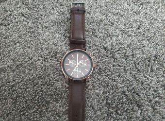 Brown Leather Strap Men's Watch