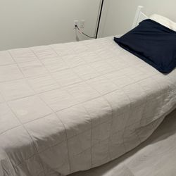 Twin Sized Bed Frame With Mattress 