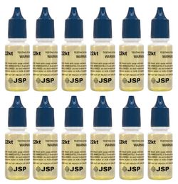 12 Bottles of JSP 22K Gold Metal Test Acid Karat Testing Solution Jewelry Tester Metals Kit