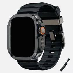 Tactical Rugged Case with Band for Apple Watch Ultra 49mm - Black