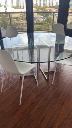 Dining table, glass table. Heavy duty